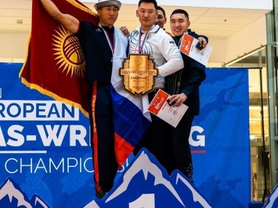 Павел Черноградский, Иван Галкин и Эльдана Болотбекова стали абсолютными чемпионами Европы по мас-рестлингу