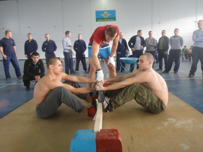 Испытательным полигоном для военнослужащих стал помост мас-рестлинга. 