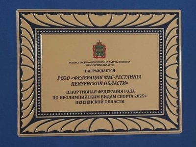 Федерация мас-рестлинга Пензенской области признана лучшей в 2025 году