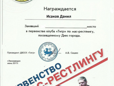 В г. Лесозаводске состоялось Первенство клуба «Тигр» по мас-рестлингу